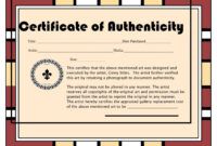 Free Artwork Certificate Of Authenticity Template Word