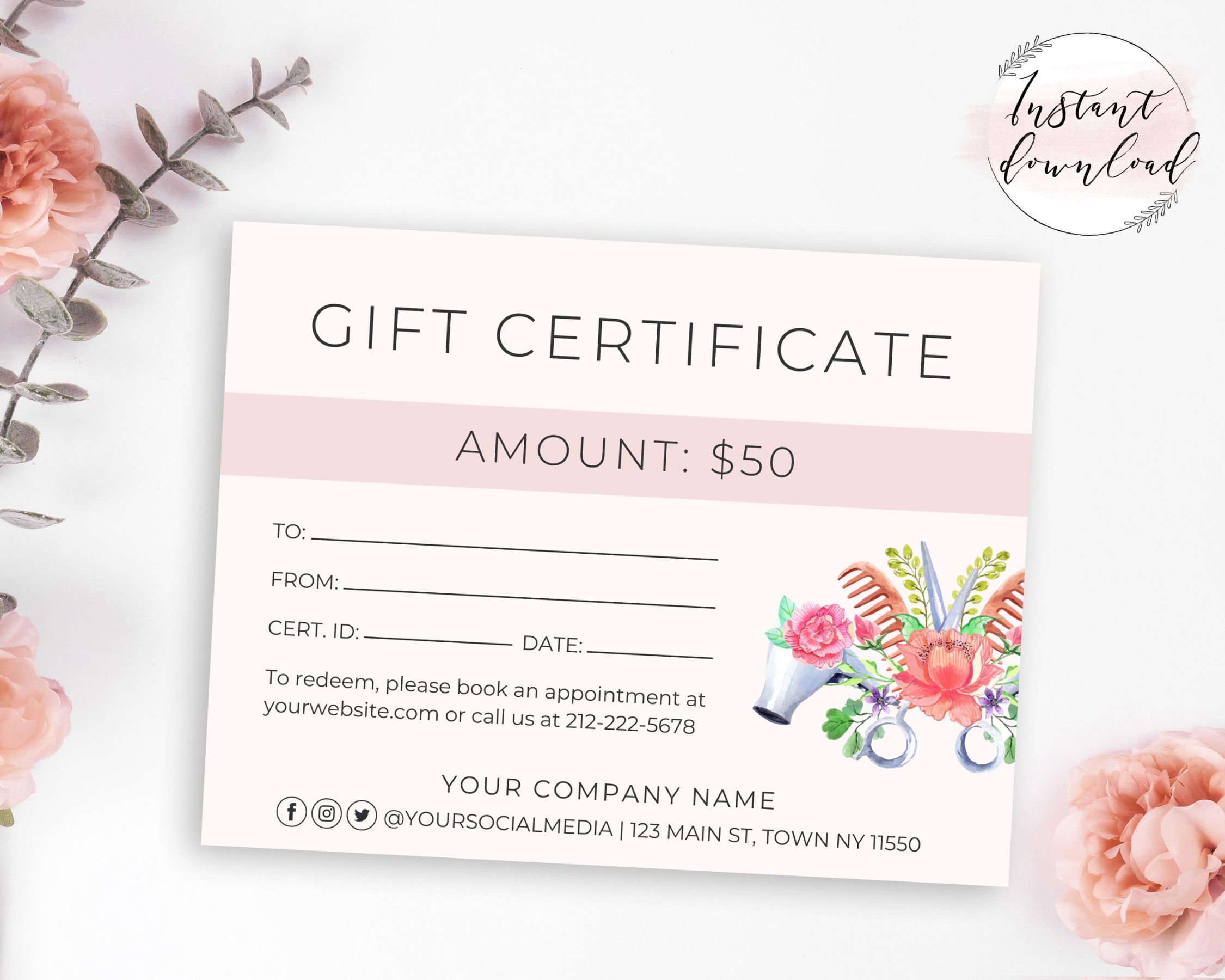 Free Beauty Salon Gift Certificate Template Doc Example