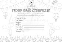 Free Build A Bear Certificate Template Doc