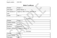 Free Certificate Of Birth Translation Template Word Sample