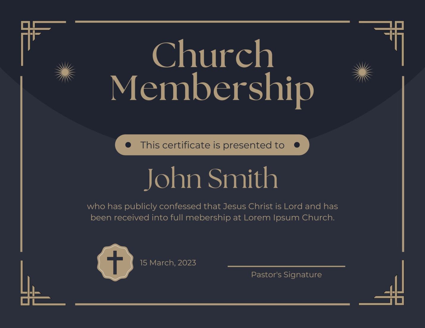 Free Certificate Of Church Membership Template