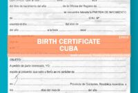 Free Cuban Birth Certificate Translation Template Doc Example