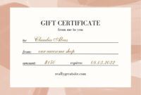 Free Gift Certificate For A Massage Template Word Example