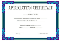 Free Years Of Service Certificate Template Pdf Sample