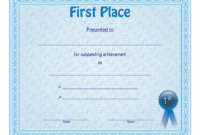 Printable 1St 2Nd 3Rd Place Certificate Template Pdf Example