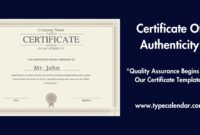 Printable Artwork Certificate Of Authenticity Template Pdf