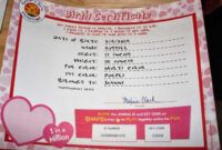 Printable Build A Bear Birth Certificate Template Word