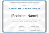 Printable Certificate Of Participation Sample Template Doc Example