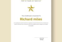 Printable Certificate Of Years Of Service Template