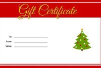 Printable Christmas Present Gift Certificate Template  Sample