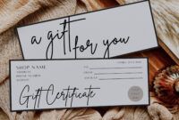 Printable Design A Gift Certificate Template  Sample