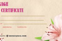 Printable Gift Certificate For A Massage Template  Example