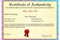 Printable Modern Certificate Of Authenticity Art Template Excel Example