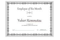 Professional Certificate Employee Of The Month Templates Doc Example