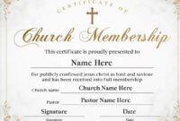 Professional Certificate Of Church Membership Template Pdf Sample