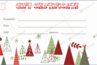 Professional Christmas Gift Card Certificate Template Word