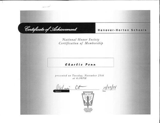 Professional National Honor Society Certificate Template Excel Sample