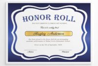 Best A Honor Roll Certificate Template Doc Sample