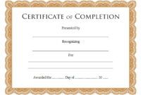 Best Insurance Certificate Of Completion Template Pdf