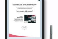 Certificate Of Authenticity For Artwork Template  Example