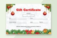 Costum Gift Certificate Template For Christmas  Example