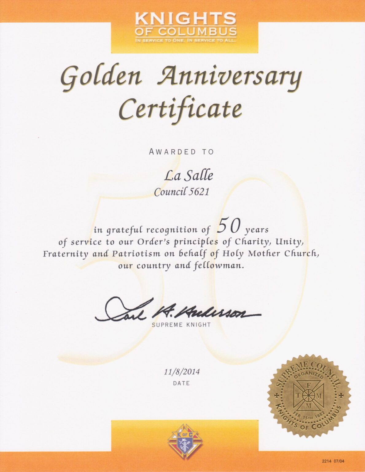 Knights Of Columbus Certificate Templates - Cathfrei