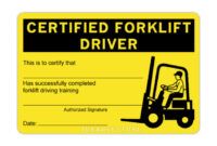 Costum Skid Steer Certification Card Template  Sample