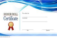 Editable A Honor Roll Certificate Template Doc Example