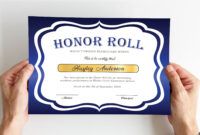 Editable A Honor Roll Certificate Template  Example