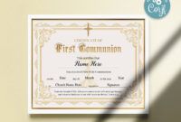 Editable First Holy Communion Certificate Template Excel Example