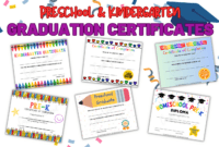 Editable Graduation Certificate For Preschool Template  Example