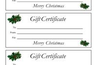 Free Gift Certificate Template For Christmas Pdf