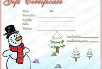 Free Gift Certificate Template For Christmas Word Sample