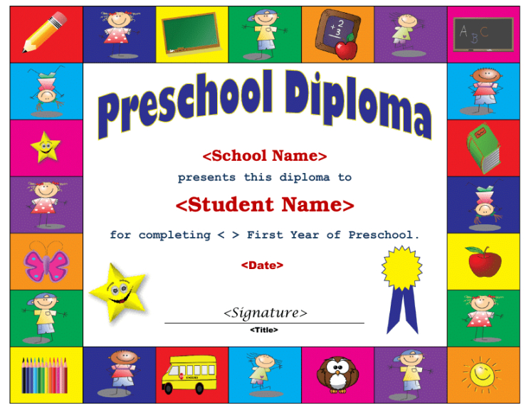 Free Graduation Certificate For Preschool Template Pdf