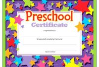 Graduation Certificate For Preschool Template Excel Sample