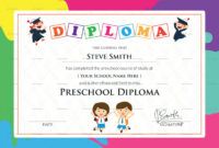 Professional Graduation Certificate For Preschool Template Excel Sample