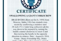 Professional Guinness World Record Certificate Template Pdf Sample