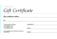 Blank Home Made Gift Certificate Template Doc