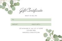 Blank Oil Change Gift Certificate Template Word
