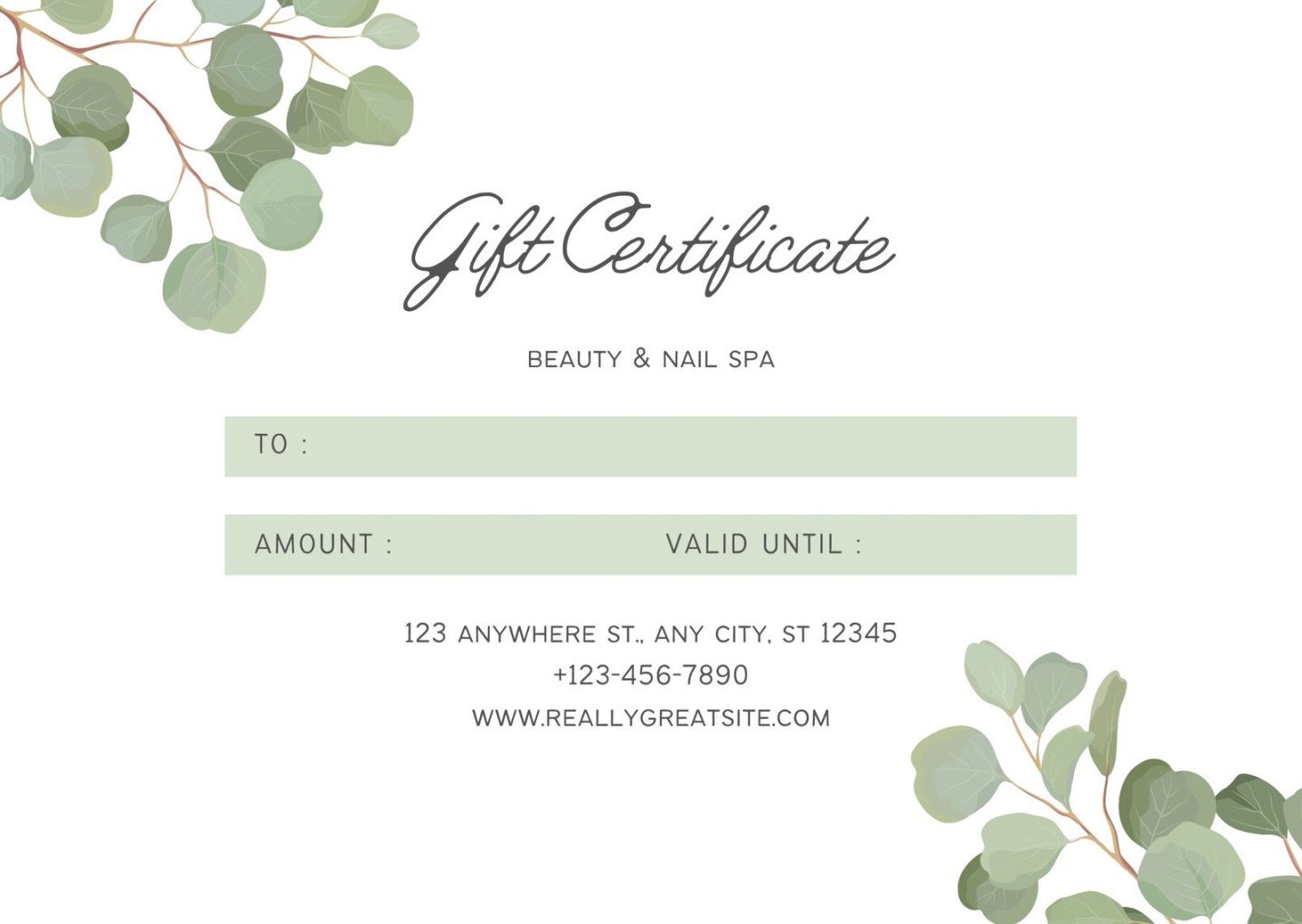 Blank Oil Change Gift Certificate Template Word