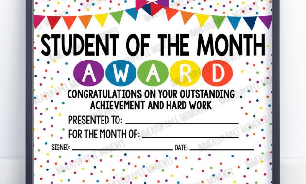 Blank Teacher Of The Month Certificate Template Word