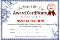 Custom 5 Year Service Award Certificate Template Pdf