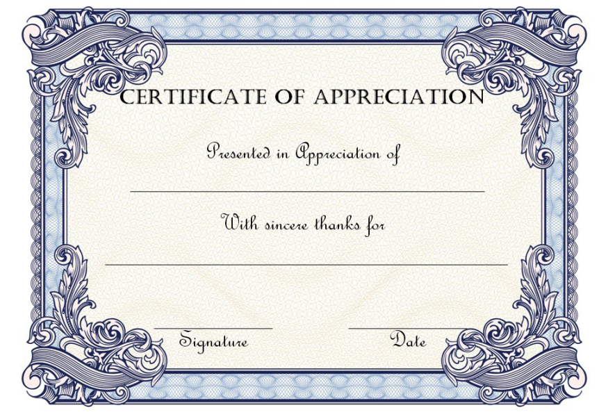 Custom Parent Certificate Of Appreciation Template Doc Sample