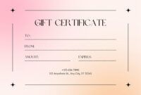 Editable Home Made Gift Certificate Template Word Sample