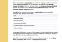 Editable Job Experience Certificate Template Word