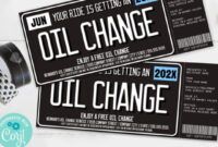 Editable Oil Change Gift Certificate Template Pdf