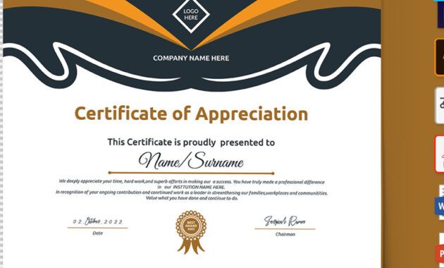 Editable Parent Certificate Of Appreciation Template Pdf