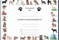 Free Blank Dog Birth Certificate Template
