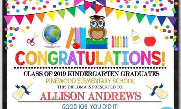 Free Blank Kids Graduation Certificate Template Pdf