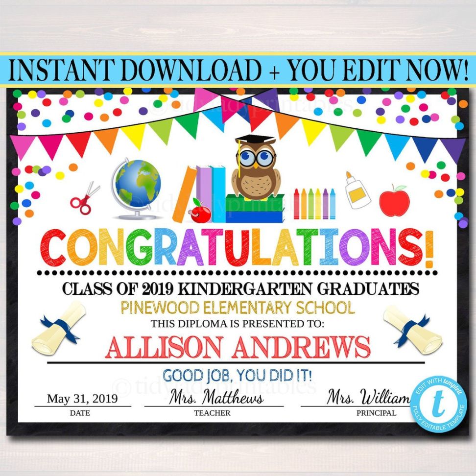Free Blank Kids Graduation Certificate Template Pdf